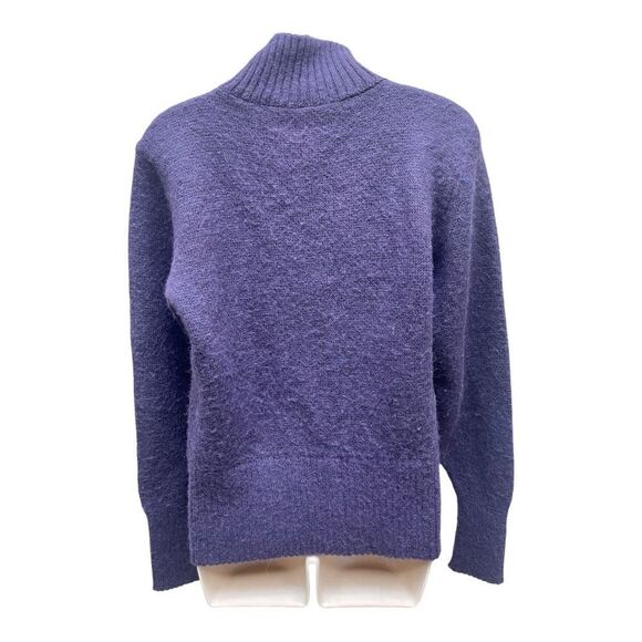 ALPAKA INKA PERU Women's 100% Alpaca Purple Mock Neck Full Zip Sweater Sz M - Picture 2 of 5
